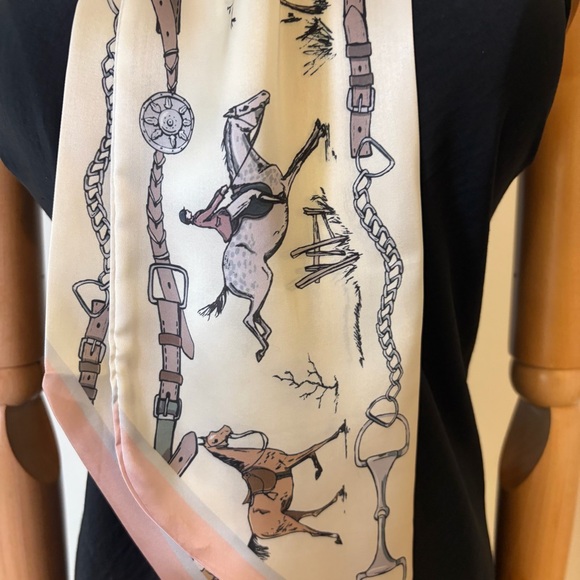 New Equestrian Horse Print Skinny Neck Scarf 50”x5” - Picture 11 of 11